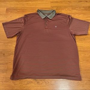 The Southern Shirt Company Grey Crimson Striped Polo